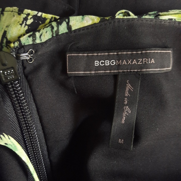 SiLK BCBGMaxAzria Green Dress Kaia Intricate Lattice Neckline Strappy Lined M - Picture 6 of 7